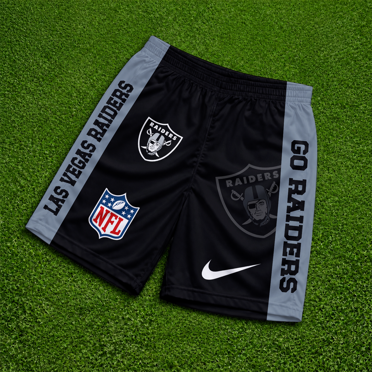 [SPECIAL OFFER] NEW CUSTOMIZED NFL07 LVR LAS VEGAS RAIDERS SHORT PANTS