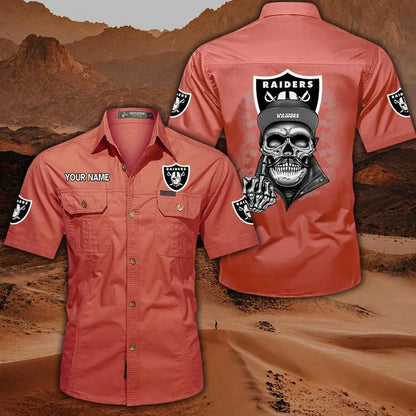 [SPECIAL OFFER] NEW CUSTOMIZED NFL07 LVR LAS VEGAS RAIDERS MUTICOLOR MEN'S CARGO SHIRT