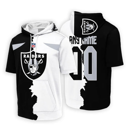 [SPECIAL OFFER] NEW CUSTOMIZED NFL07 LVR LAS VEGAS RAIDERS SHORT SLEEVE HOODIE T-SHIRT
