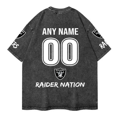 [SPECIAL OFFER] NEW CUSTOMIZED NFL07 LVR LAS VEGAS RAIDERS FUNNY MULTICOLOR WASHED TEE