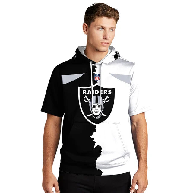 [SPECIAL OFFER] NEW CUSTOMIZED NFL07 LVR LAS VEGAS RAIDERS SHORT SLEEVE HOODIE T-SHIRT