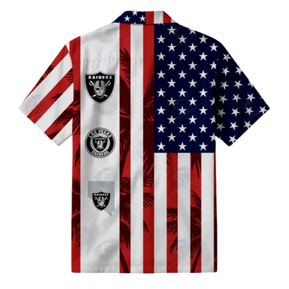 LIMITED EDITION - NEW CUSTOMIZED NFL07 LVR LAS VEGAS RAIDERS PATRIOTIC 250 USA HAWAIIAN SHIRT