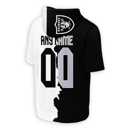 [SPECIAL OFFER] NEW CUSTOMIZED NFL07 LVR LAS VEGAS RAIDERS SHORT SLEEVE HOODIE T-SHIRT