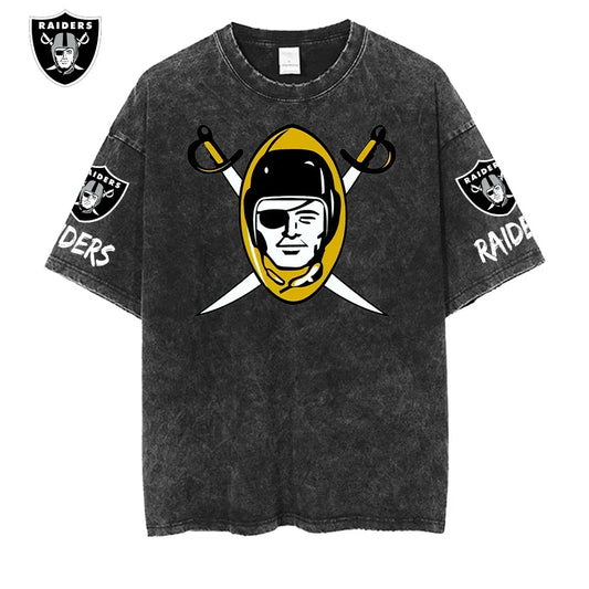 [SPECIAL OFFER] NEW CUSTOMIZED NFL07 LVR LAS VEGAS RAIDERS MULTICOLOR WASHED TEE