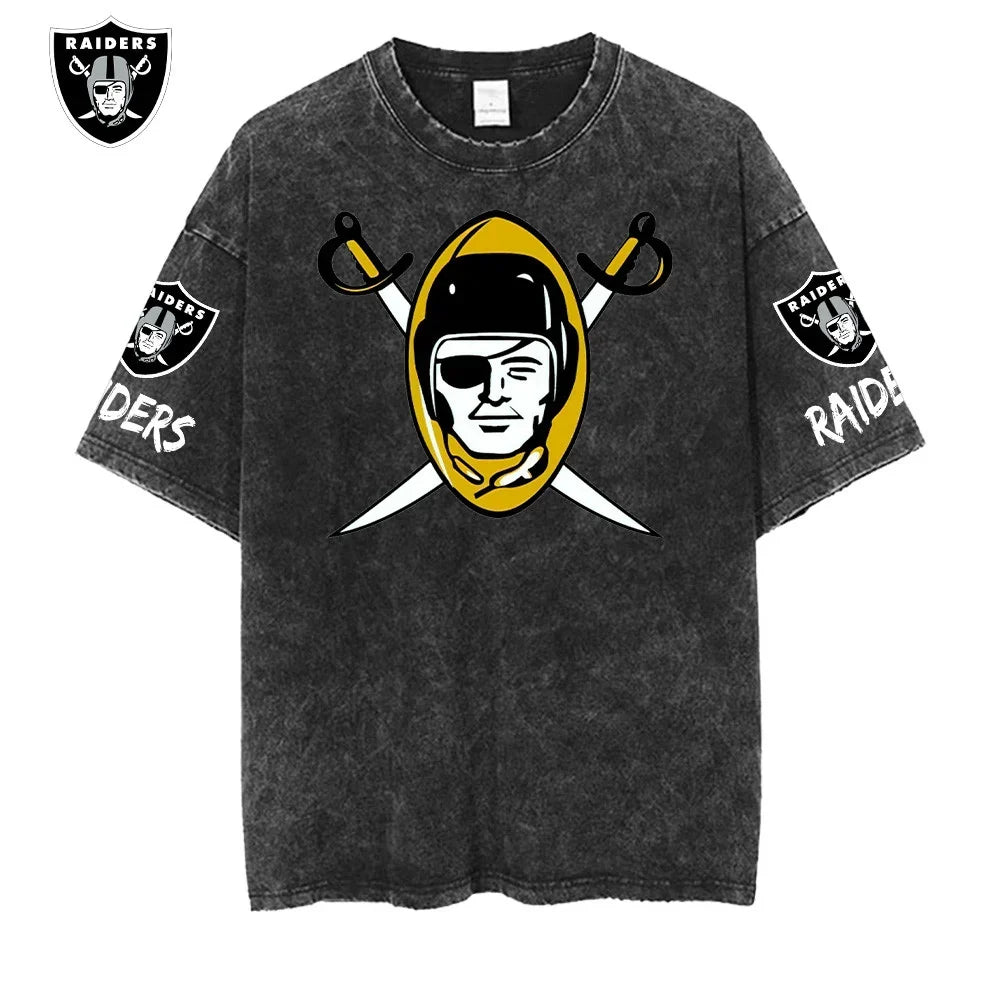 [SPECIAL OFFER] NEW CUSTOMIZED NFL07 LVR LAS VEGAS RAIDERS MULTICOLOR WASHED TEE