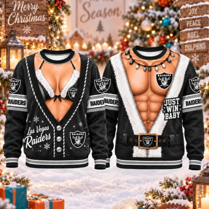 [SPECIAL OFFER] NEW CUSTOMIZED NFL07 LVR LAS VEGAS RAIDERS CHRISTMAS UNISEX SWEATSHIRT