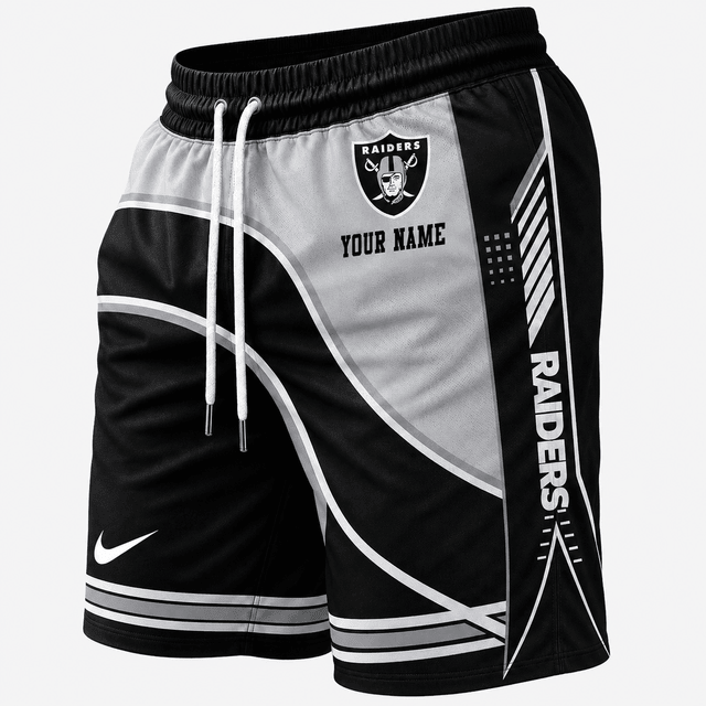 [SPECIAL OFFER] NEW CUSTOMIZED NFL07 LVR LAS VEGAS RAIDERS SHORT PANTS