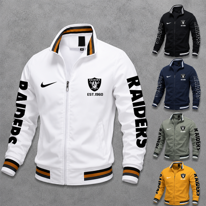 [SPECIAL OFFER] NEW CUSTOMIZED NFL07 LVR LAS VEGAS RAIDERS MEN'S CASUAL JACKET