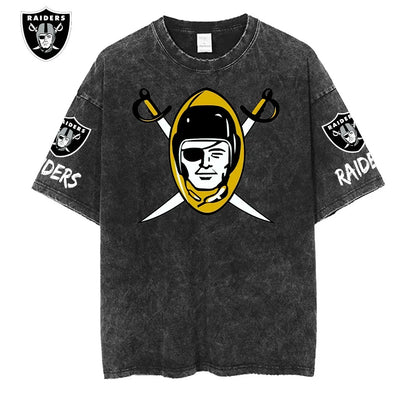[SPECIAL OFFER] NEW CUSTOMIZED NFL07 LVR LAS VEGAS RAIDERS FUNNY MULTICOLOR WASHED TEE