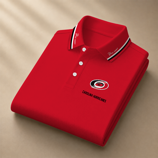 [SUPER SALE] NEW CUSTOMIZED NHL07 CLH CAROLINA HURRICANES POLO SHIRT