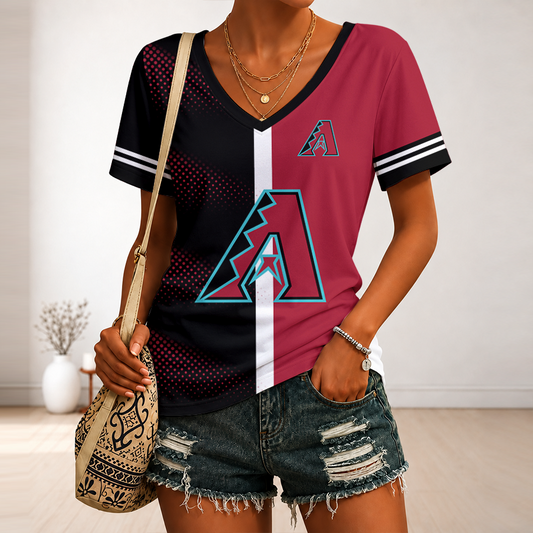 [FLASH SALE] NEW CUSTOMIZED MLB07 ADS ARIZONA DIAMONDBACKS V-NECK FEMALE SHIRT