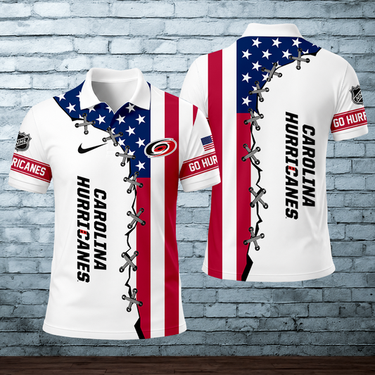 [SUPER SALE] NEW CUSTOMIZED NHL07 CLH CAROLINA HURRICANES POLO SHIRT