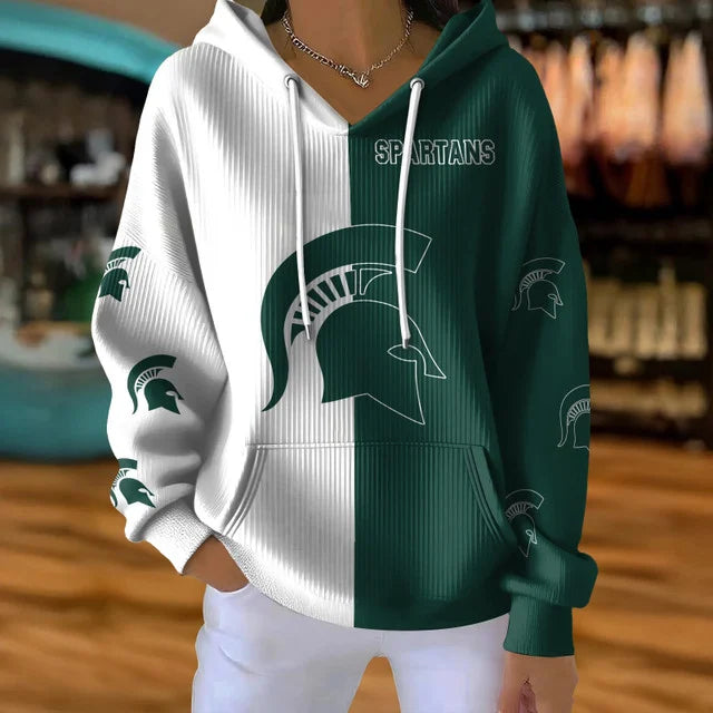 [FAN FAVORITE] NEW CUSTOMIZED NCAA MAM07 MSS MICHIGAN STATE SPARTANS STRAPPY RIBBED HOODIE & SWEATSHIRT