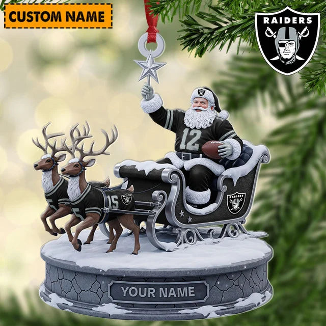 [SPECIAL OFFER] NEW CUSTOMIZED NFL07 LVR LAS VEGAS RAIDERS CHRISTMAS ACRYLIC ORNAMENT