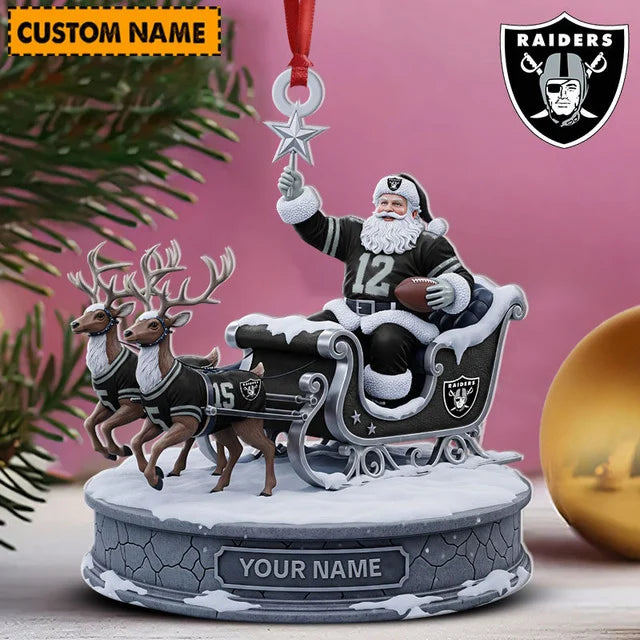 [SPECIAL OFFER] NEW CUSTOMIZED NFL07 LVR LAS VEGAS RAIDERS CHRISTMAS ACRYLIC ORNAMENT
