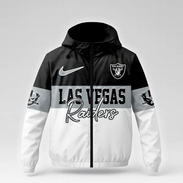 [SPECIAL OFFER] NEW CUSTOMIZED NFL07 LVR LAS VEGAS RAIDERS WINDBREAKER JACKET