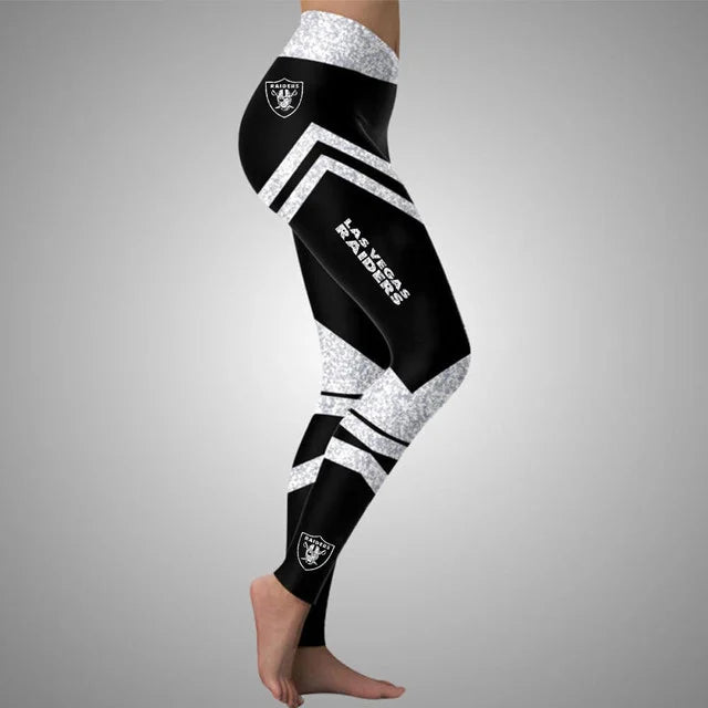 [SPECIAL OFFER] NEW CUSTOMIZED NFL07 LVR LAS VEGAS RAIDERS HOLLOW TANK TOP & LEGGINGS SET