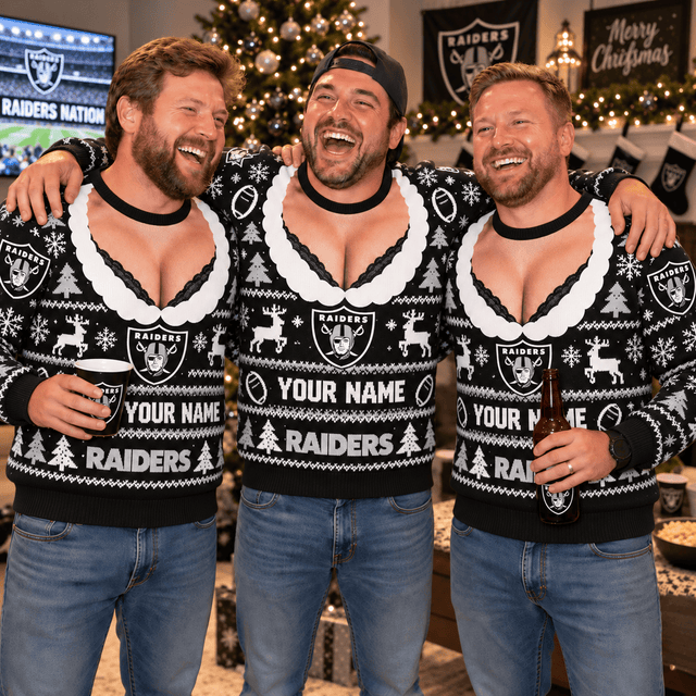 [SPECIAL OFFER] NEW CUSTOMIZED NFL07 LVR LAS VEGAS RAIDERS FUNNY CHRISTMAS UNISEX SWEATSHIRT