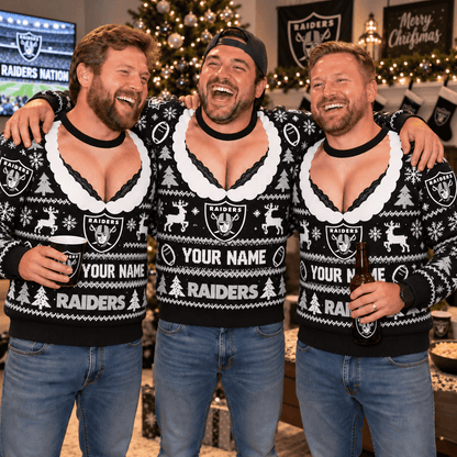 [SPECIAL OFFER] NEW CUSTOMIZED NFL07 LVR LAS VEGAS RAIDERS FUNNY CHRISTMAS UNISEX SWEATSHIRT