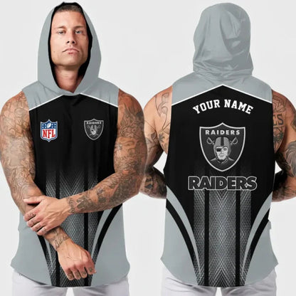 [SPECIAL OFFER] NEW CUSTOMIZED NFL07 LVR LAS VEGAS RAIDERS HOODED TANK TOP
