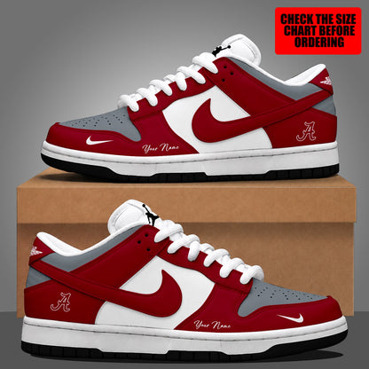 [FAN FAVORITE] NEW CUSTOMIZED NCAA FBS08 ABC ALABAMA CRIMSON TIDE DUNK LOW SHOES