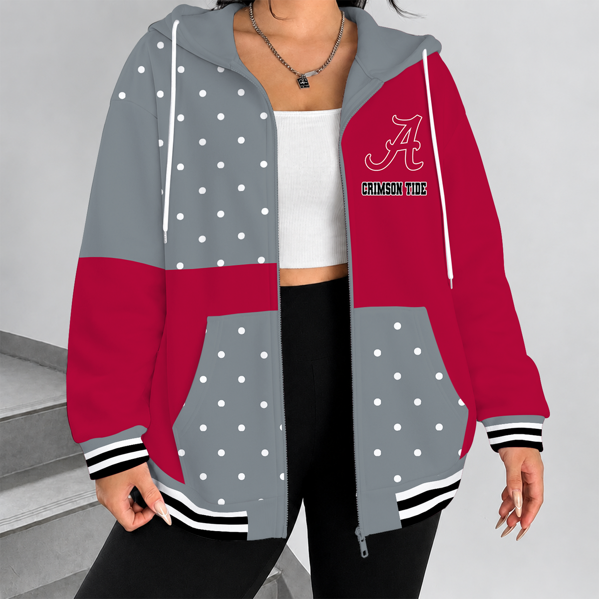[FAN FAVORITE] NEW CUSTOMIZED NCAA FBS08 ABC ALABAMA CRIMSON TIDE ZIP HOODIE