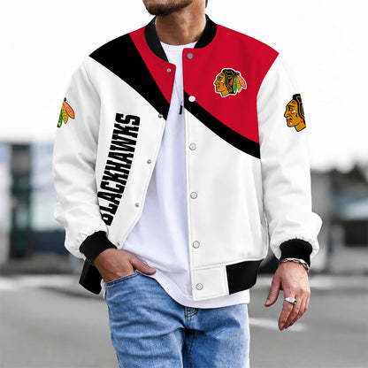 [SUPER SALE] NEW CUSTOMIZED NHL08 CBH CHICAGO BLACKHAWKS SATIN VARSITY JACKET & BASEBALL JACKET