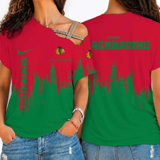 [SUPER SALE] NEW CUSTOMIZED NHL08 CBH CHICAGO KHAKIHAWKS SHOULDER SHIRT