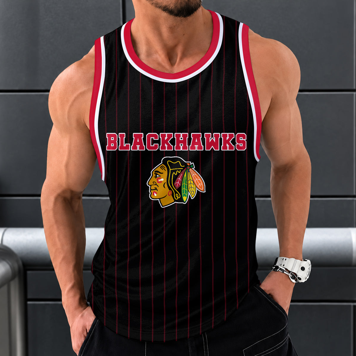 [SUPER SALE] NEW CUSTOMIZED NHL08 CBH CHICAGO BLACKHAWKS UNISEX TANK TOP
