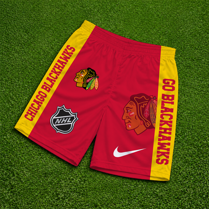 [SUPER SALE] NEW CUSTOMIZED NHL08 CBH CHICAGO BLACKHAWKS SHORT PANTS