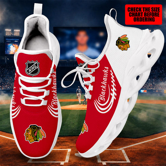 [SUPER SALE ] NEW CUSTOMIZED NHL08 CBH CHICAGO BLACKHAWKS MAX SOUL SHOES