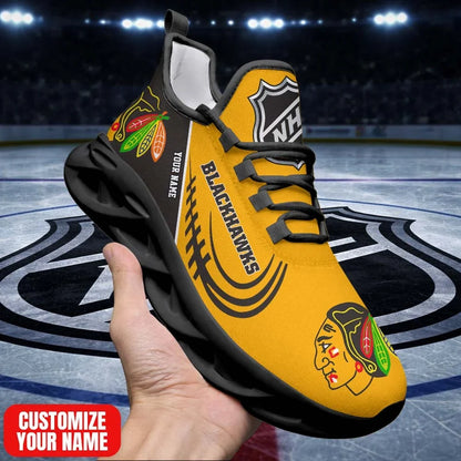 [SUPER SALE] NEW CUSTOMIZED NHL08 CBH CC BLACKHAWKS PREMIUM CLUNKY SNEAKERS