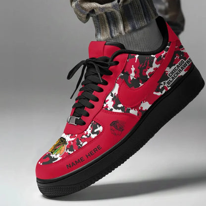 [SUPER SALE] NEW CUSTOMIZED NHL08 CBH CHICAGO BLACKHAWKS AF1 SHOES