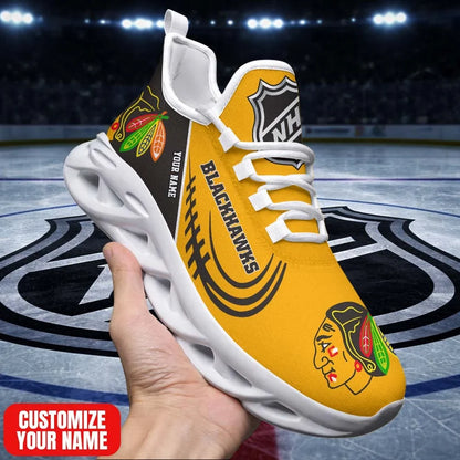 [SUPER SALE] NEW CUSTOMIZED NHL08 CBH CC BLACKHAWKS PREMIUM CLUNKY SNEAKERS