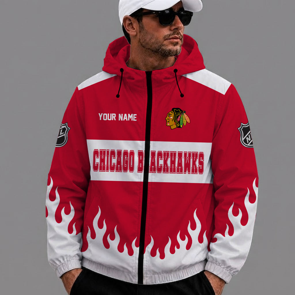 [SUPER SALE] NEW CUSTOMIZED NHL08 CBH CHICAGO BLACKHAWKS WINDBREAKER JACKET