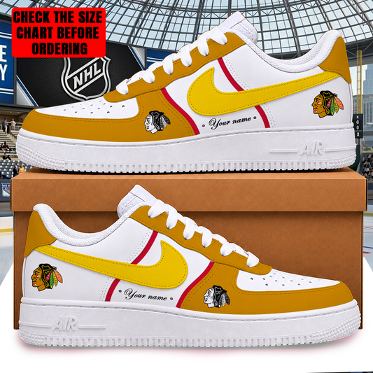[SUPER SALE] NEW CUSTOMIZED NHL08 CBH CHICAGO BLACKHAWKS AF1 SHOES