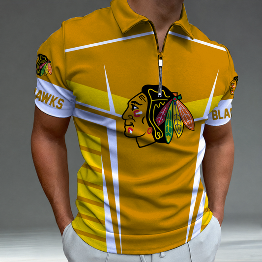 [SUPER SALE] NEW CUSTOMIZED NHL08 CBH CHICAGO KHAKIHAWKS POLO SHIRT