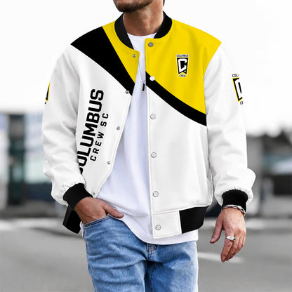 [FAN EXCLUSIVE] NEW CUSTOMIZED MLS08 CLC COLUMBUS CREW BASEBALL JACKET & SATIN VARSITY JACKET