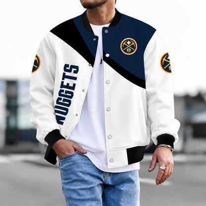 [HOT DEAL] NEW CUSTOMIZED NBA08 DNU DENVER NUGGETS BASEBALL JACKET, SATIN VARSITY JACKET