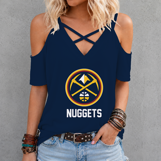 [HOT DEAL] NEW CUSTOMIZED NBA08 DNU DENVER NUGGETS CRISS CROSS V-NECK TOP