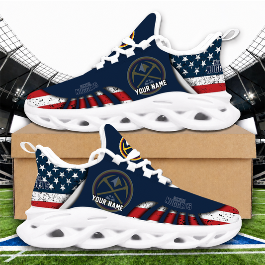 LIMITED EDITION - NEW CUSTOMIZED NBA08 DNU DENVER NUGGETS PREMIUM CLUNKY SNEAKERS