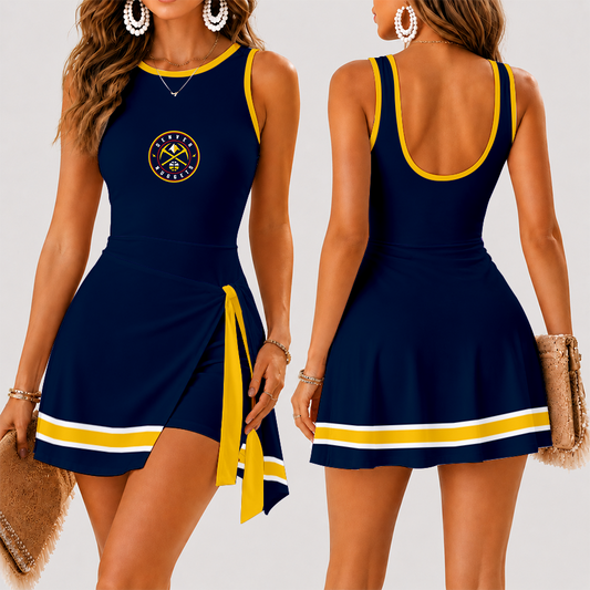 [HOT DEAL] NEW CUSTOMIZED NBA08 DNU DENVER NUGGETS WOMEN'S SUMMER SKORT DRESS