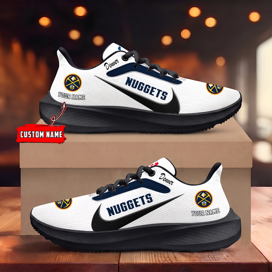 [HOT DEAL] NEW CUSTOMIZED NBA08 DNU DENVER NUGGETS ROAD RUNNING SHOES