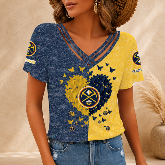 [HOT DEAL] NEW CUSTOMIZED NBA08 DNU DENVER NUGGETS V-NECK SHIRT