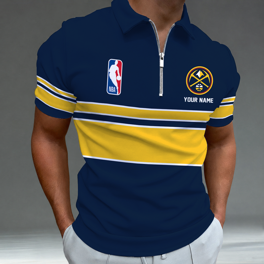 [HOT DEAL] NEW CUSTOMIZED NBA08 DNU DENVER NUGGETS ZIP POLO SHIRT