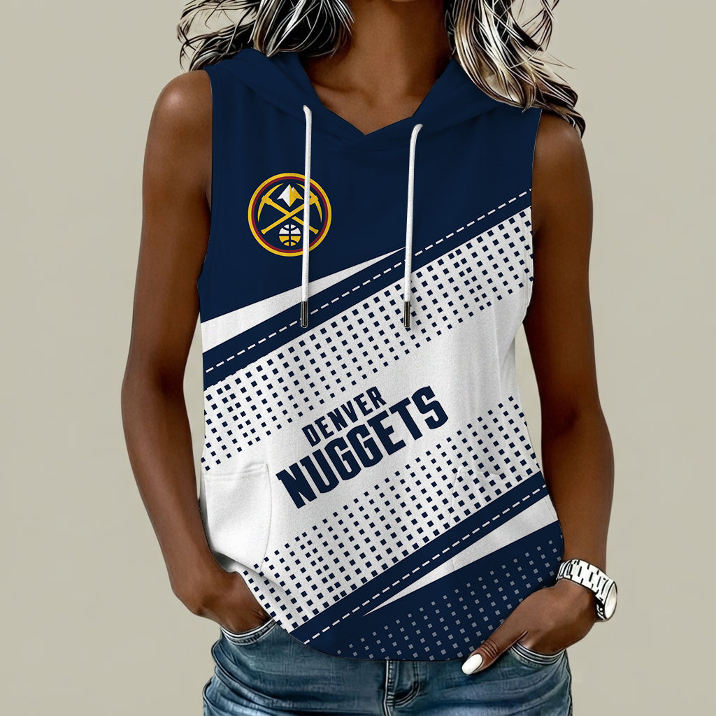 [HOT DEAL] NEW CUSTOMIZED NBA08 DNU DENVER NUGGETS  WOMEN'S SLEEVELESS HOODED POCKET TANK TOP