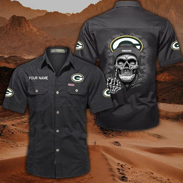 [SPECIAL OFFER] NEW CUSTOMIZED NFL08 GBP GREEN BAY PACKERS MUTICOLOR MEN'S CARGO SHIRT
