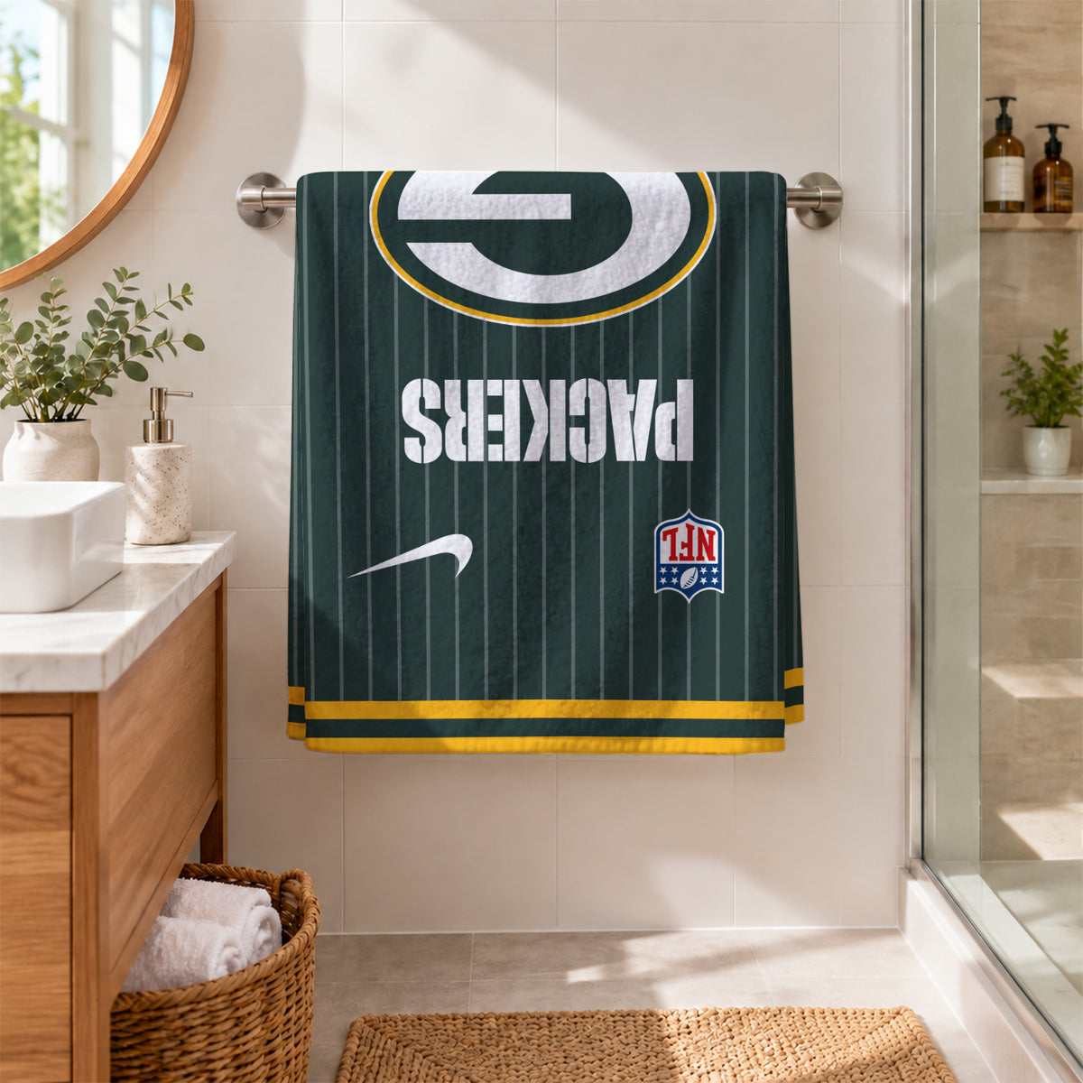 [SPECIAL OFFER] NEW CUSTOMIZED NFL08 GBP GREEN BAY PACKERS BEACH TOWEL