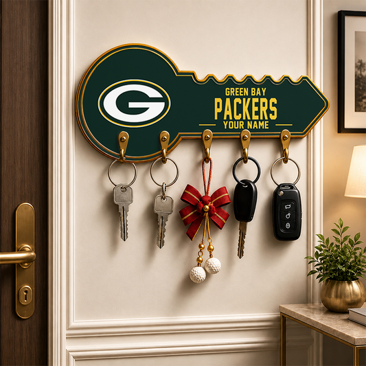 [SPECIAL OFFER] NEW CUSTOMIZED NFL08 GBP GREEN BAY PACKERS WALL KEY HOLDER FOR HOME
