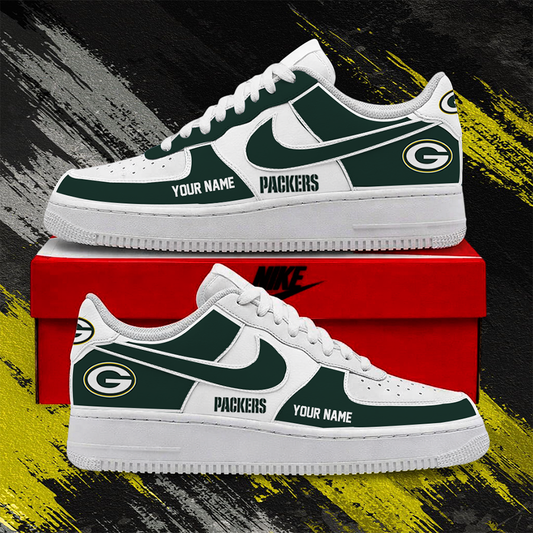 [SPECIAL OFFER] NEW CUSTOMIZED NFL08 GBP GREEN BAY PACKERS AF1 SHOES